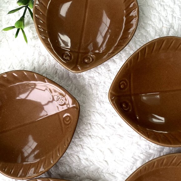 Vtg 5pc Ceramic Dipping Sauce Mini Trinket Dish Set - Picture 5 of 11